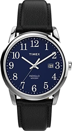 Reloj Timex Easy Reader para hombre, 38 mm, cuarzo, con ventana de fecha y correa de piel.
