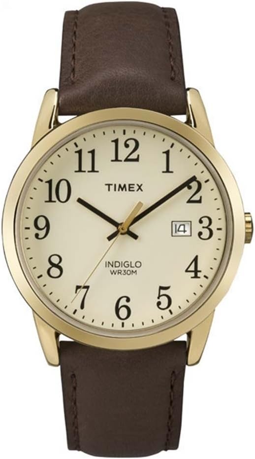 Reloj Timex Easy Reader para hombre, 38 mm, cuarzo, con ventana de fecha y correa de piel.