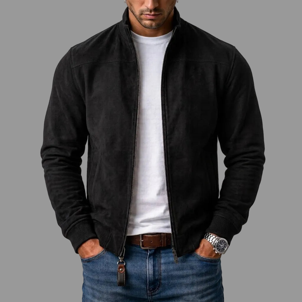 Lorenzo chaqueta de pelo para hombre, negro