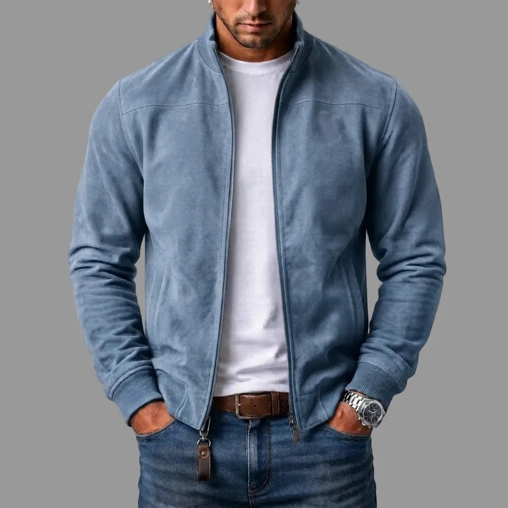Lorenzo chaqueta de pelo para hombre, azul claro