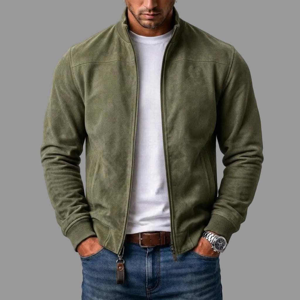 Lorenzo chaqueta de pelo para hombre, verde oliva